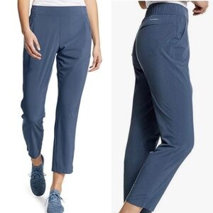Eddie Bauer Departure Pull-on Ankle Pants Midrise Straight Leg Powder Blue XL